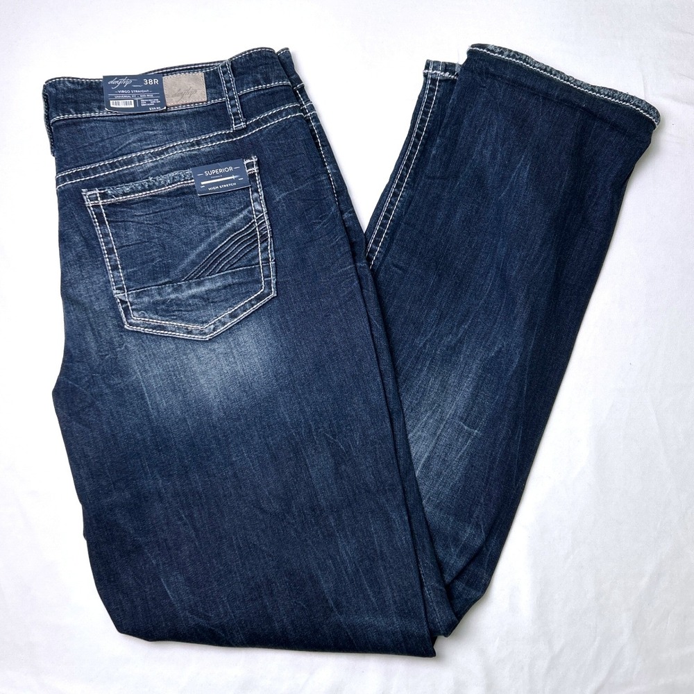 Daytrip Womens Virgo Mid Rise High Stretch Bootcut Jeans Size 38/18W Dark Wash